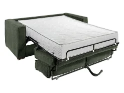 Vente-unique Sofá convertível 140 cm veludo canelado verde pinheiro assento espuma de memória ripas largas 22 cm LORETO^ Sofá