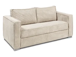 Vente-unique Sofá convertível 160 cm veludo canelado assento memória de forma ripas largas 14 cm LORETO^ Sofá