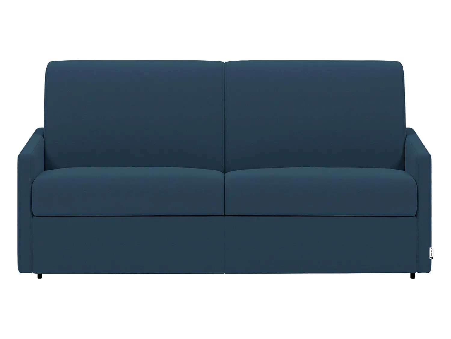 Vente-unique Sofá convertível abertura rápida em tecido azul-noite assento com assento de memória de forma 160 cm colchão 18 cm CALIFE Azul escuro