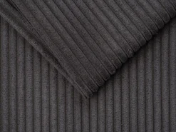 Clearance Vente-unique Sofá convertível abertura rápida veludo canelado cinza, cama 140 cm, colchão 18 cm VIZIR Cinzento
