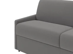 Sofá|Vente-unique Sofá convertível abertura rápida em tecido cinza claro assento memória de forma 140 cm colchão 22 cm CALIFE Cinzento claro