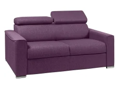 Sofá|Vente-unique Sofá convertível abertura rápida tecido roxo assento memória de forma 120 cm colchão 14 cm VIZIR Violeta
