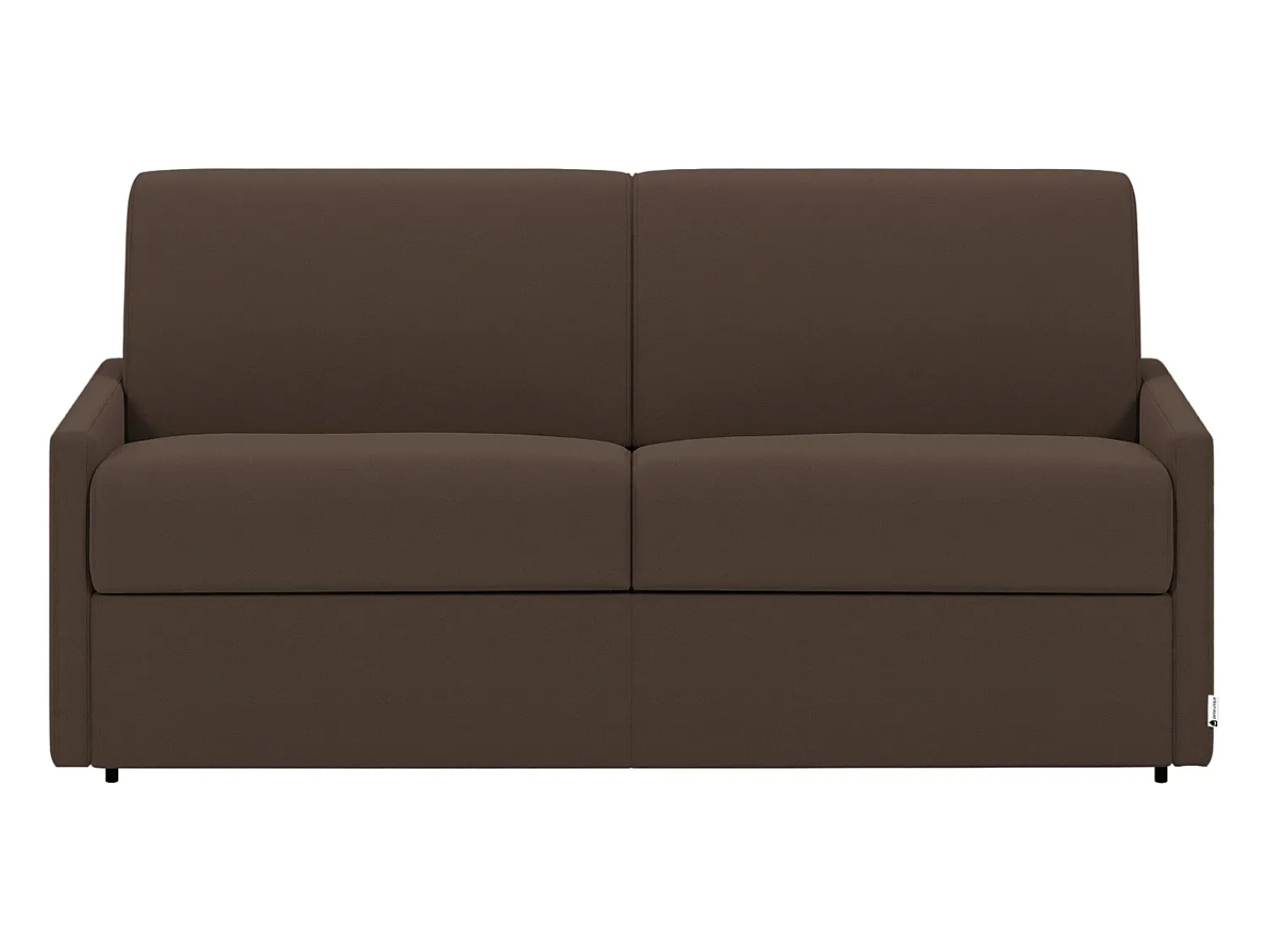 Sofá*Vente-unique Sofá convertível abertura rápida tecido assento memória de forma 140 cm colchão 22 cm CALIFE Castanho