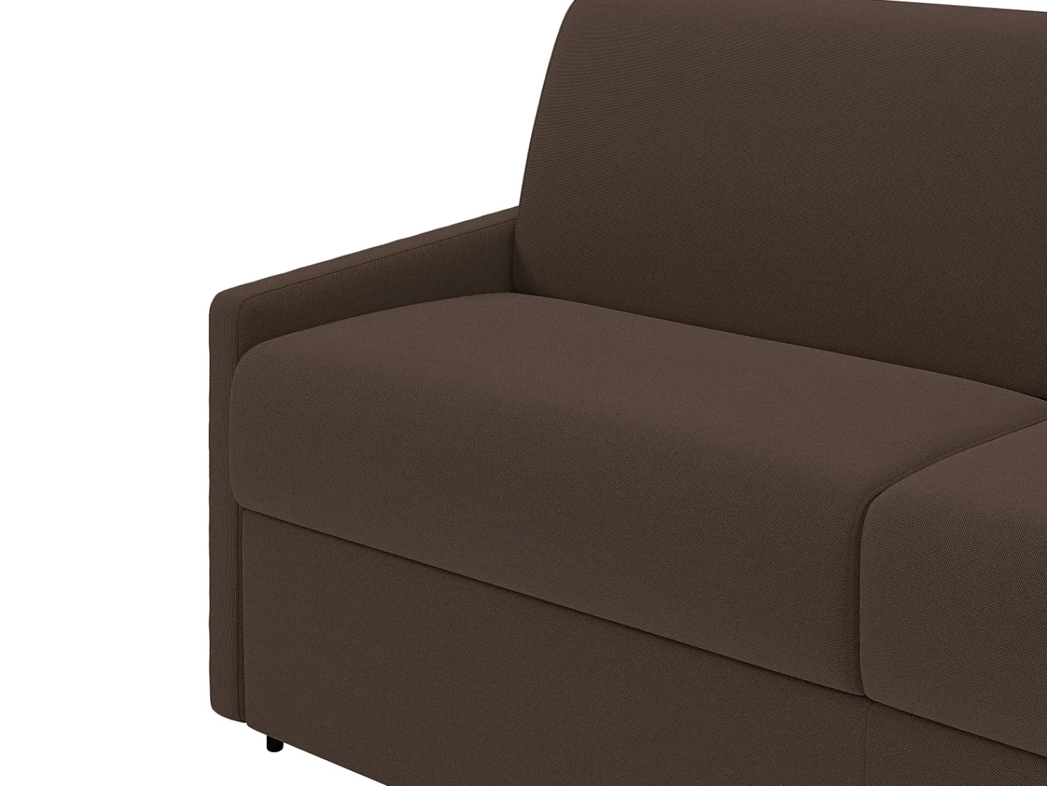 Sofá*Vente-unique Sofá convertível abertura rápida tecido assento memória de forma 120 cm colchão 22 cm CALIFE Castanho