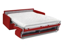 Sofá*Vente-unique Sofá convertível abertura rápida tecido assento memória de forma 160 cm colchão 14 cm CALIFE Vermelho