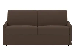 Sofá*Vente-unique Sofá convertível abertura rápida tecido marrom assento com assento de memória de forma 160 cm colchão 22 cm CALIFE Castanho