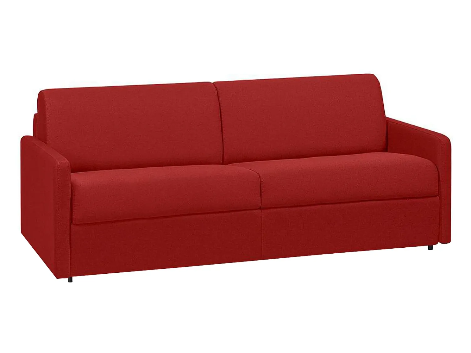 Sofá|Vente-unique Sofá convertível abertura rápida tecido assento memória de forma 160 cm colchão 22 cm CALIFE Vermelho