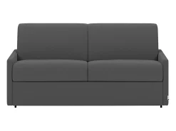Online Vente-unique Sofá convertível abertura rápida tecido cinza assento memória de forma 140 cm colchão 22 cm CALIFE Cinzento