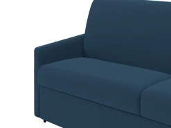 Vente-unique Sofá convertível abertura rápida tecido azul noite assento memória de forma 120 cm colchão 18 cm CALIFE^ Sofá