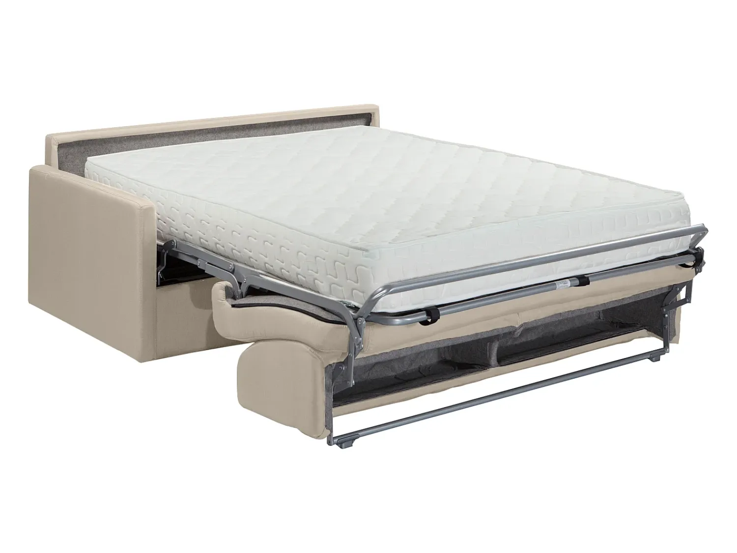 Clearance Vente-unique Sofá convertível abertura rápida tecido assento espuma com assento de memória de forma 120 cm colchão 22 cm CALIFE Bege