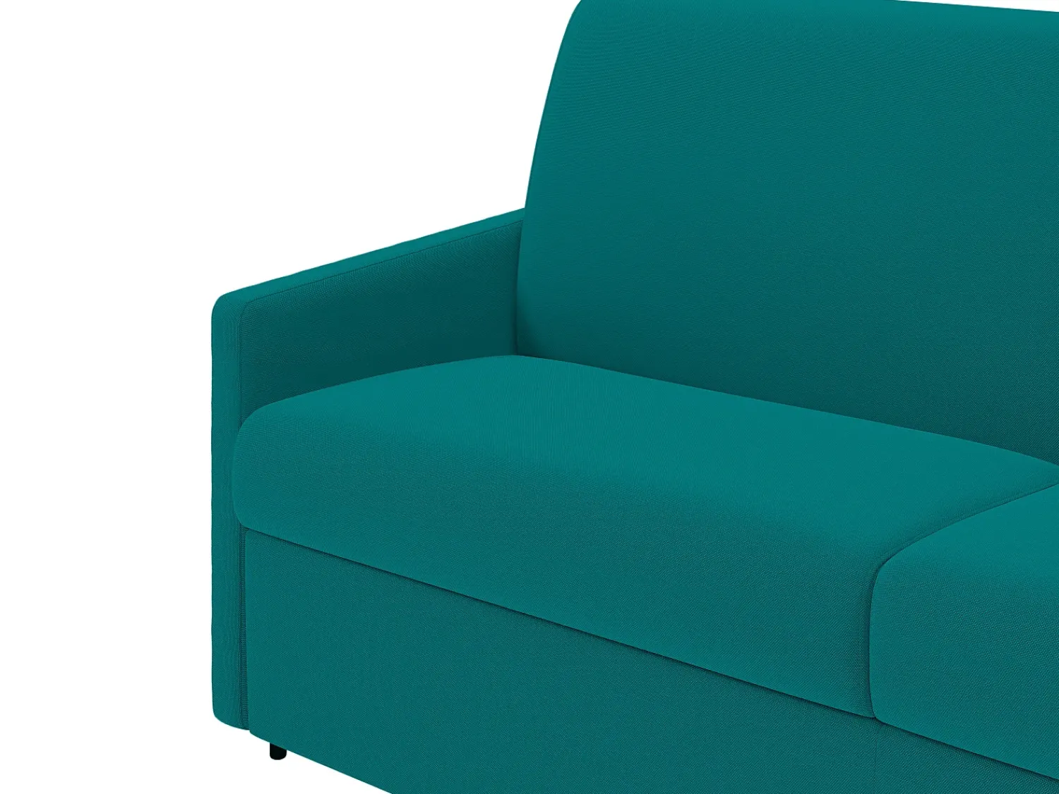 Sofá|Vente-unique Sofá convertível abertura rápida em tecido assento memória de forma 120 cm colchão 14 cm CALIFE Azul turquesa