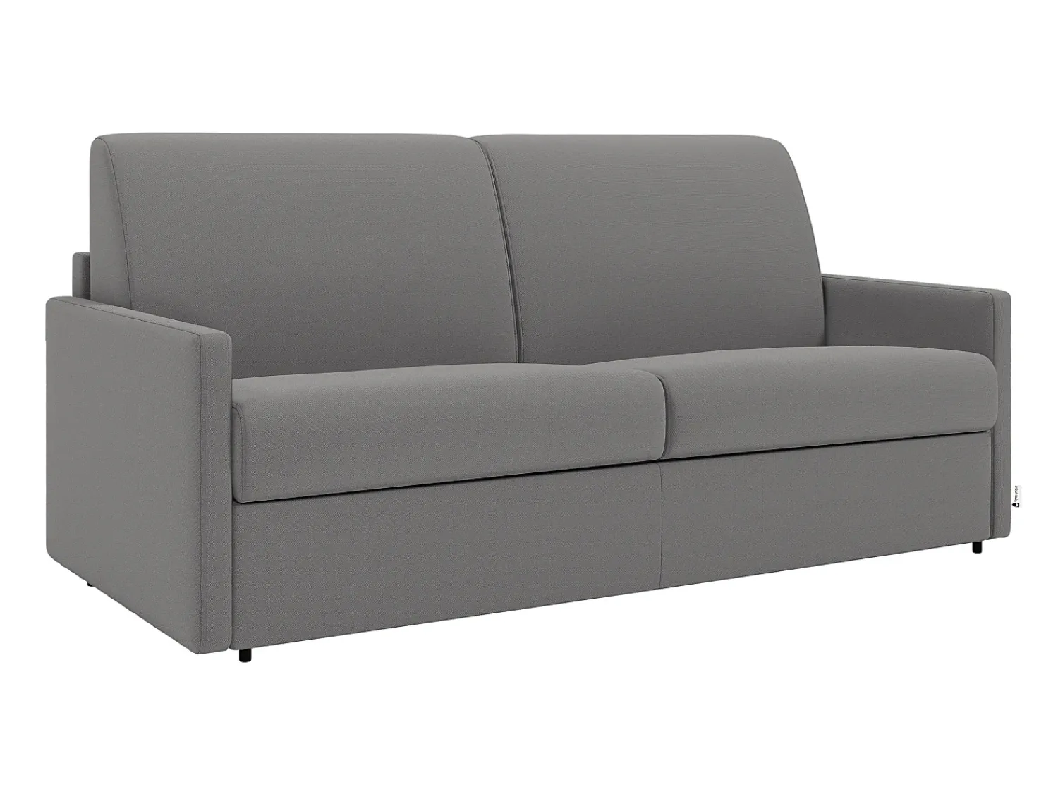 Sofá*Vente-unique Sofá convertível abertura rápida tecido assento memória de forma 120 cm colchão 14 cm CALIFE Cinzento claro