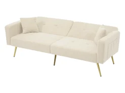 Clearance ModernLuxe Sofá convertível com encosto ajustável - 2 lugares - Tecido French Terry - Bege