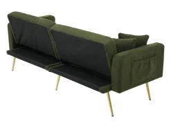 Sofá|ModernLuxe Sofá convertível com encosto ajustável - 2 lugares - Tecido turco francês - Verde