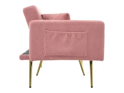 Online ModernLuxe Sofá convertível com encosto ajustável - 2 lugares - Tecido Terry Francês - Rosa