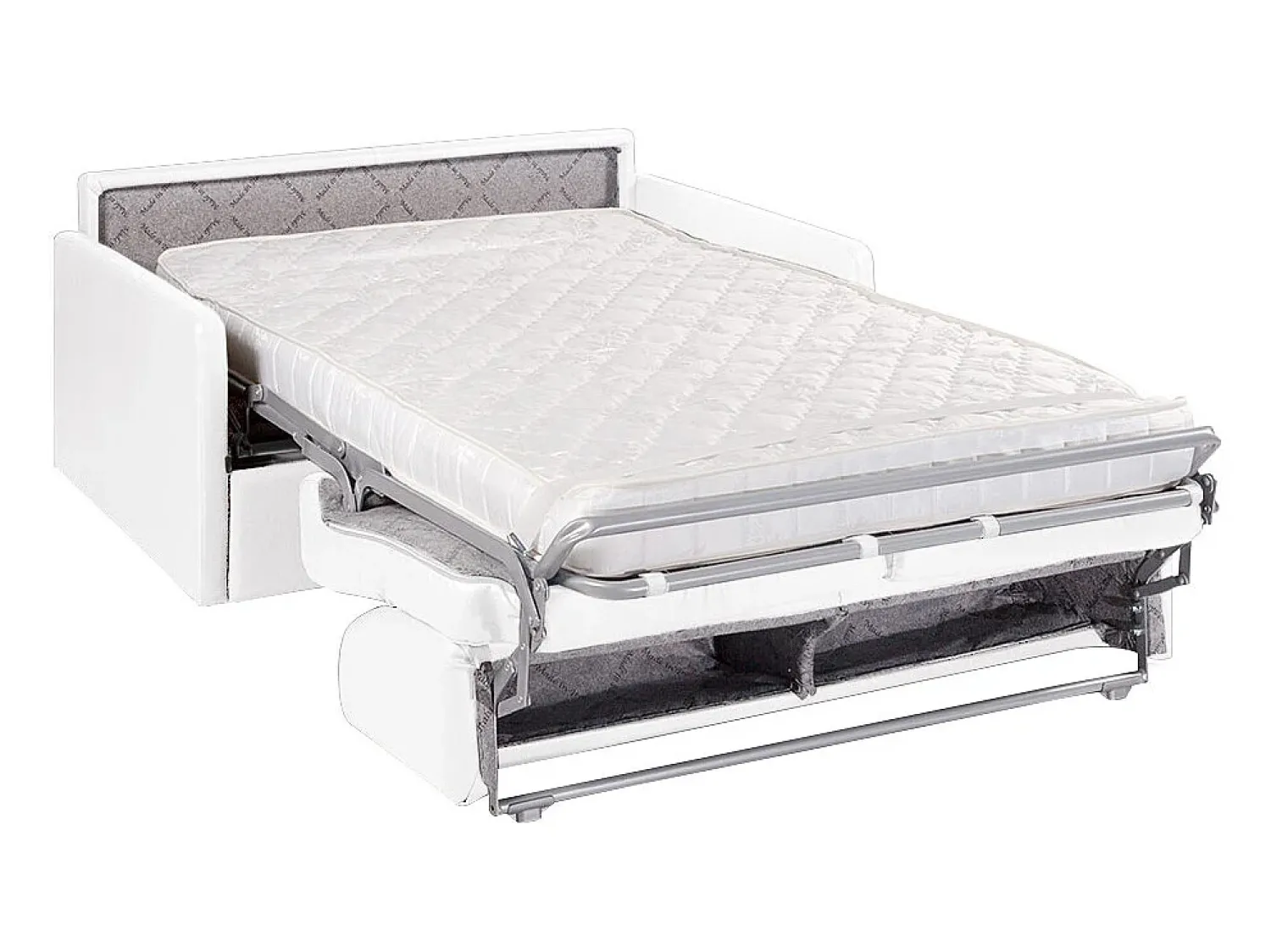 Vente-unique Sofá convertível couro sintético assento memória de forma 140 cm ripas largas 14 cm CALIFE^ Sofá