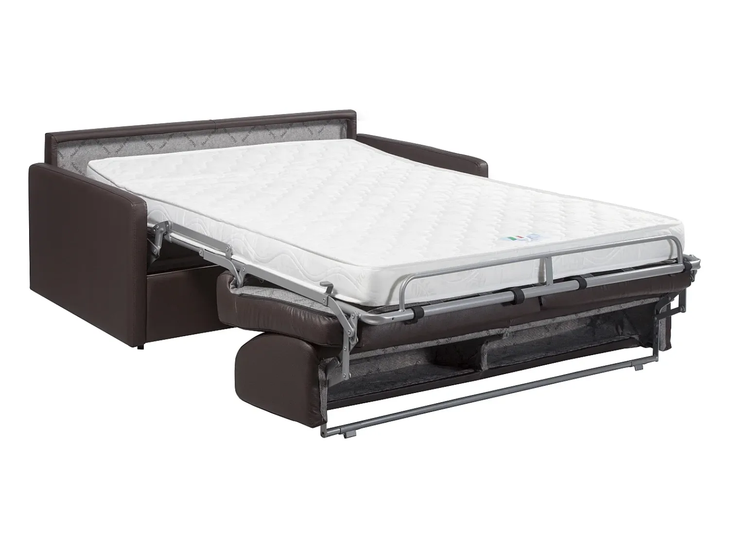 Vente-unique Sofá convertível couro sintético assento memória de forma 140 cm ripas largas 14 cm CALIFE^ Sofá