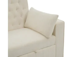 Sofá|Hauss Spole Sofá convertível de 2 lugares com entradas USB, suporte para copos e espaço para arrumação - Chenille Bege