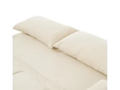 Hauss Spole Sofá convertível de 2 lugares com encosto ajustável e 2 almofadas - Tecido de linho^ Sofá