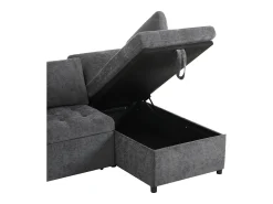 New Hauss Spole Sofá convertível de 3 lugares com espaço de arrumação, porta USB e 2 almofadas - Tecido chenille Cinzento