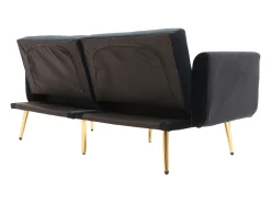 Best Hauss Spole Sofá convertível de 2 lugares com almofadas - Encosto ajustável em 3 posições - Veludo Preto