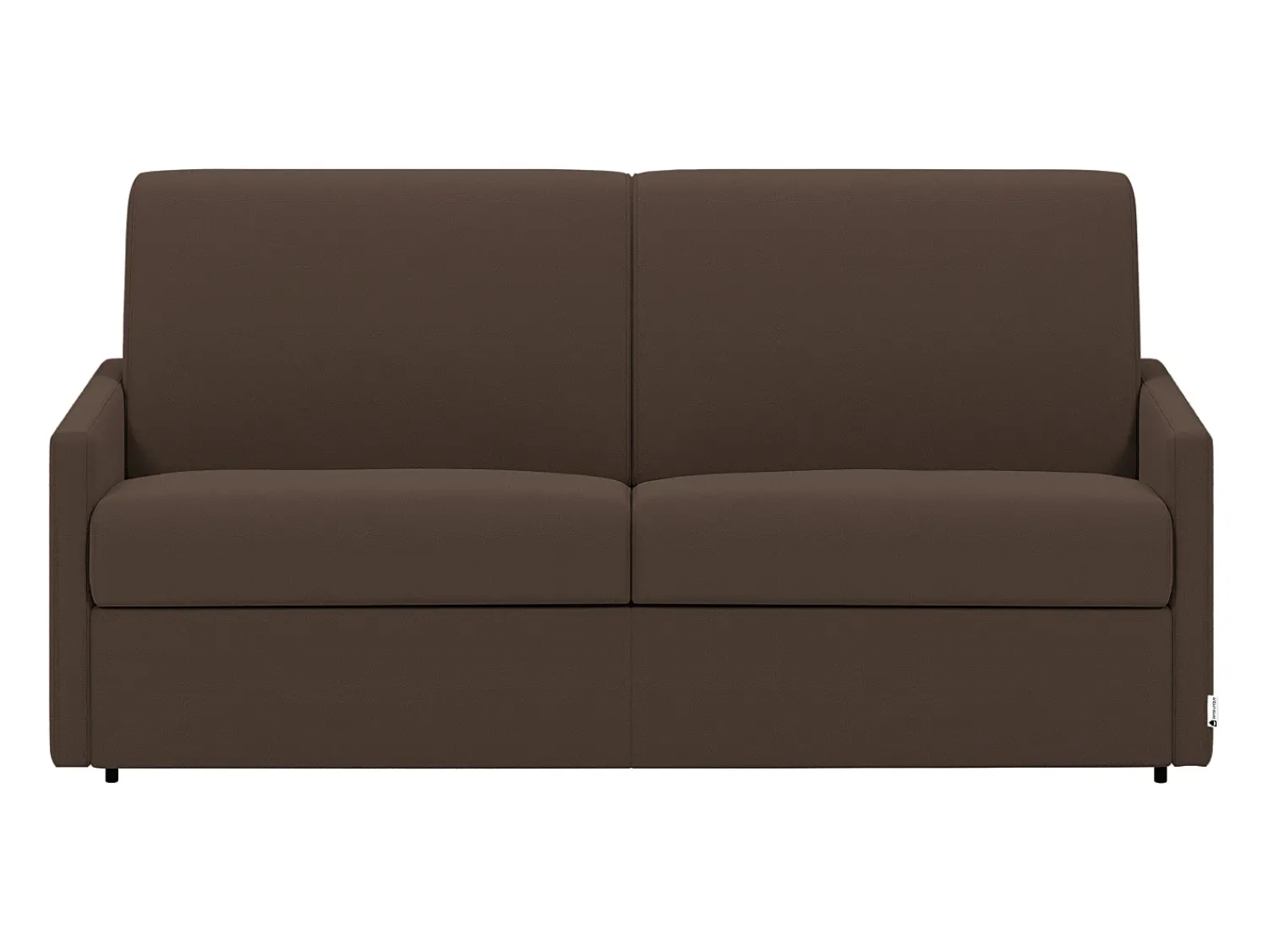 Sofá|Vente-unique Sofá convertível em tecido marrom assento memória de forma 140 cm ripas largas 18 cm CALIFE Castanho
