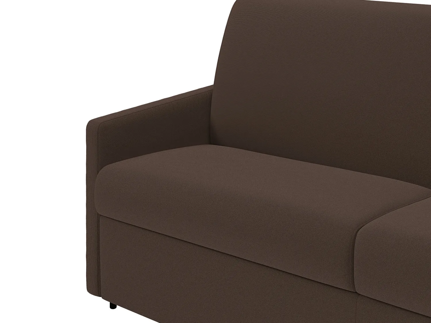 Sofá|Vente-unique Sofá convertível em tecido marrom assento memória de forma 140 cm ripas largas 18 cm CALIFE Castanho