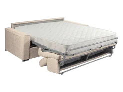 Clearance Vente-unique Sofá convertível em tecido com assento de memória de forma 140 colchão memória de forma 18cm VIZIR Bege