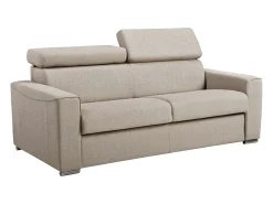 Clearance Vente-unique Sofá convertível em tecido com assento de memória de forma 140 colchão memória de forma 18cm VIZIR Bege