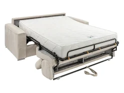 Sofá*Vente-unique Sofá convertível em veludo canelado assento memória de forma 160 cm ripas largas 22cm CALIFE Bege