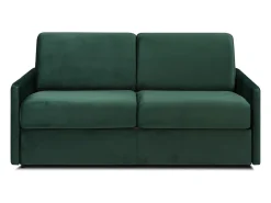 Sofá*Vente-unique Sofá convertível em veludo verde pinheiro assento memória de forma 140 cm colchão 18 cm CALIFE Verde pinho