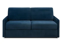 Sofá|Vente-unique Sofá convertível em veludo azul-noite assento com assento de memória de forma 140 cm colchão 18 cm CALIFE Azul escuro