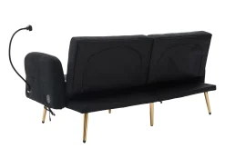 Hauss Spole Sofá convertível de 2 lugares com 2 portas USB, suporte para telemóvel e bolsos laterais 173x78x78cm^ Sofá