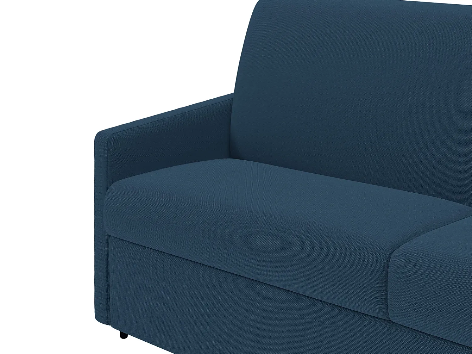 Sofá|Vente-unique Sofá convertível tecido azul noite assento memória de forma 160 cm ripas largas 18 cm CALIFE Azul escuro