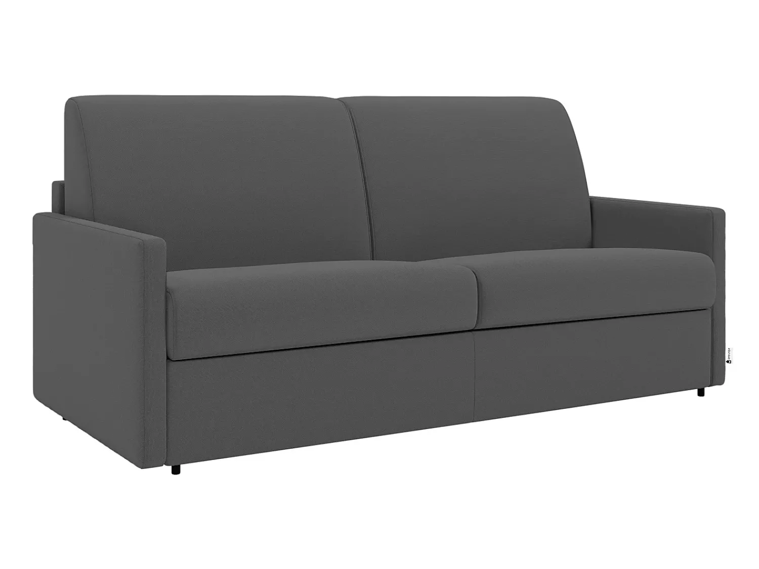 Vente-unique Sofá convertível tecido cinza assento com assento de memória de forma 160 cm ripas largas 14 cm CALIFE^ Sofá