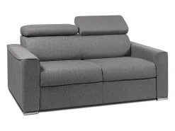 Sofá*Vente-unique Sofá convertível tecido cinza assento com assento de memória de forma 120 colchão memória de forma 18cm VIZIR Cinzento