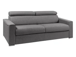Sofá*Vente-unique Sofá convertível tecido assento memória de forma 160 ripas largas 18cm memória de forma VIZIR Cinzento