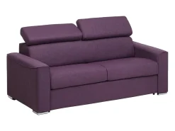 Vente-unique Sofá convertível tecido roxo assento memória de forma 140 ripas largas 22cm memória de forma VIZIR^ Sofá