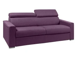Sofá*Vente-unique Sofá convertível tecido roxo assento de espuma com assento de memória de forma 160 colchão de espuma com assento de memória de forma 18cm VIZIR Violeta