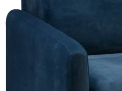 Sofá|Vente-unique Sofá convertível veludo azul noite assento memória de forma 120 cm colchão 18 cm CALIFE Azul escuro