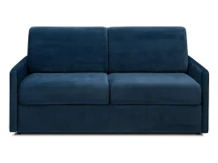 Sofá|Vente-unique Sofá convertível veludo azul noite assento memória de forma 120 cm colchão 18 cm CALIFE Azul escuro