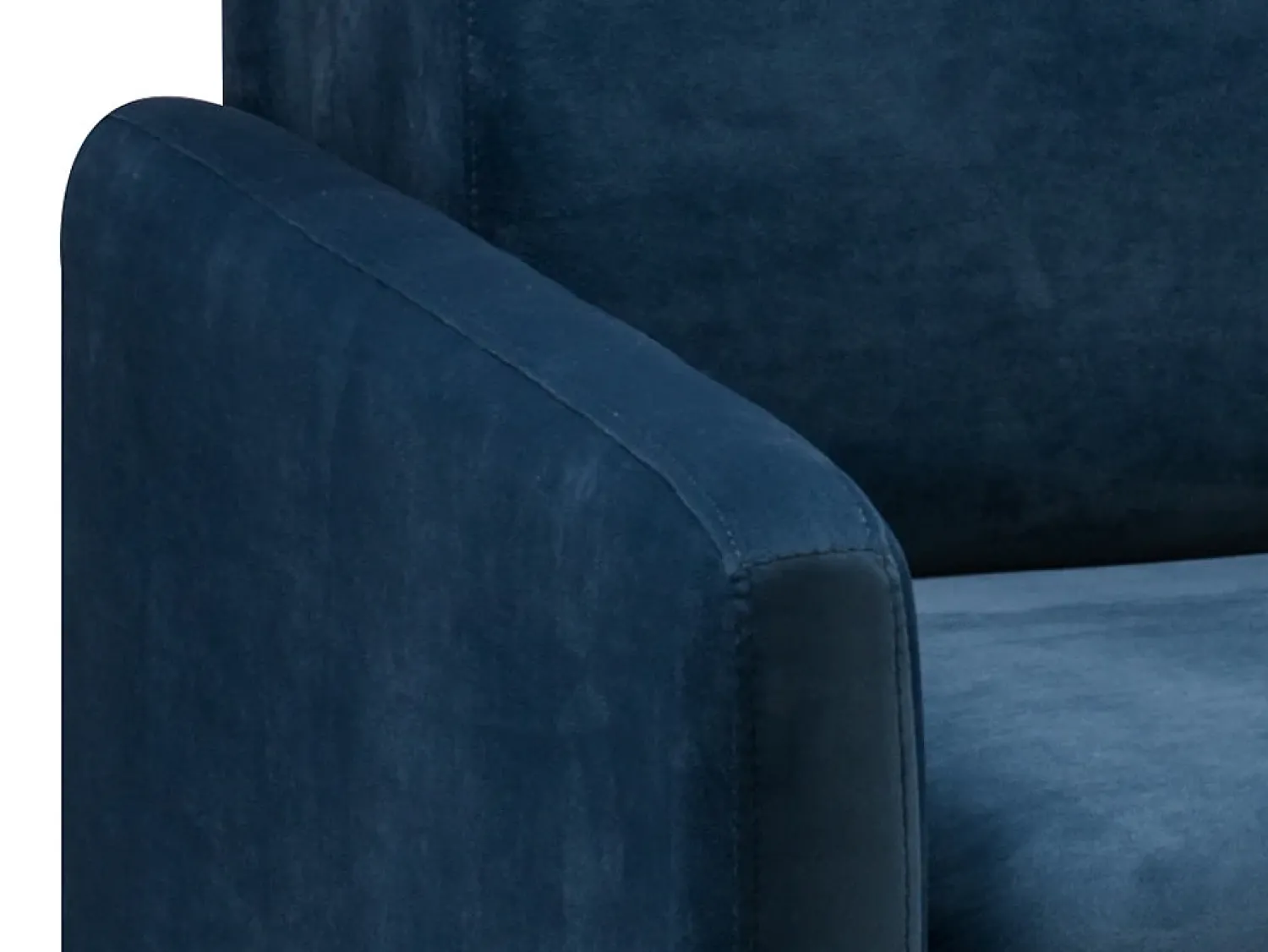 Sofá|Vente-unique Sofá convertível veludo azul noite assento memória de forma 120 cm colchão 14 cm CALIFE Azul escuro