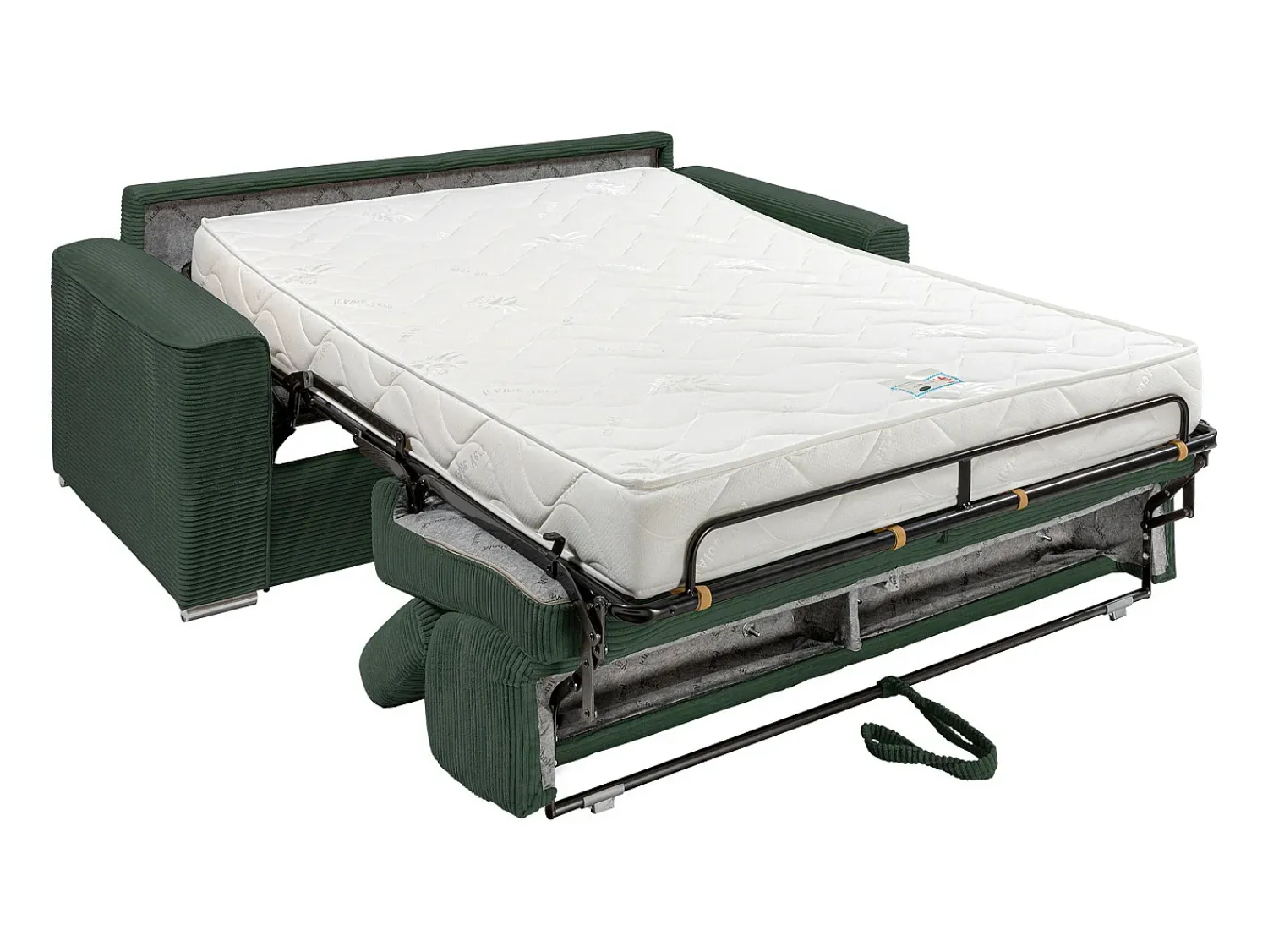Vente-unique Sofá convertível veludo canelado assento memória de forma 140 cm ripas largas 18cm CALIFE^ Sofá