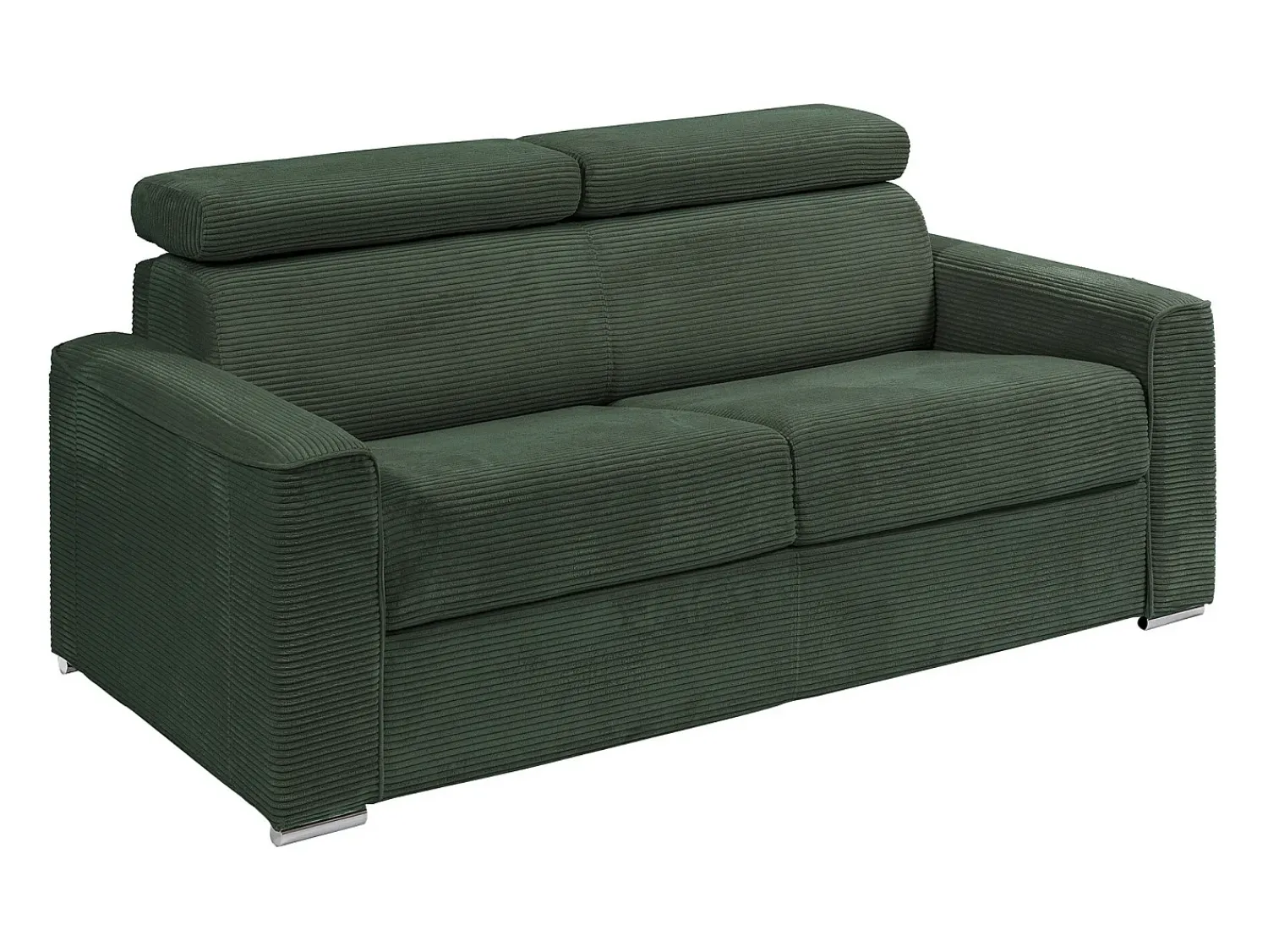 Vente-unique Sofá convertível veludo canelado assento memória de forma 140 cm ripas largas 18cm CALIFE^ Sofá