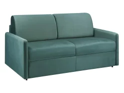 Online Vente-unique Sofá convertível veludo assento memória de forma 140 cm colchão 18 cm CALIFE Verde esmeralda