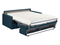 Sale Vente-unique Sofá convertível veludo assento memória de forma 140 cm colchão 18 cm CALIFE Verde esmeralda