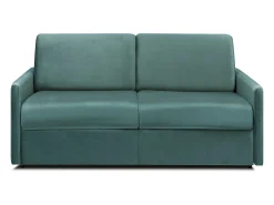 New Vente-unique Sofá convertível veludo assento memória de forma 120 cm colchão 18 cm CALIFE Verde esmeralda