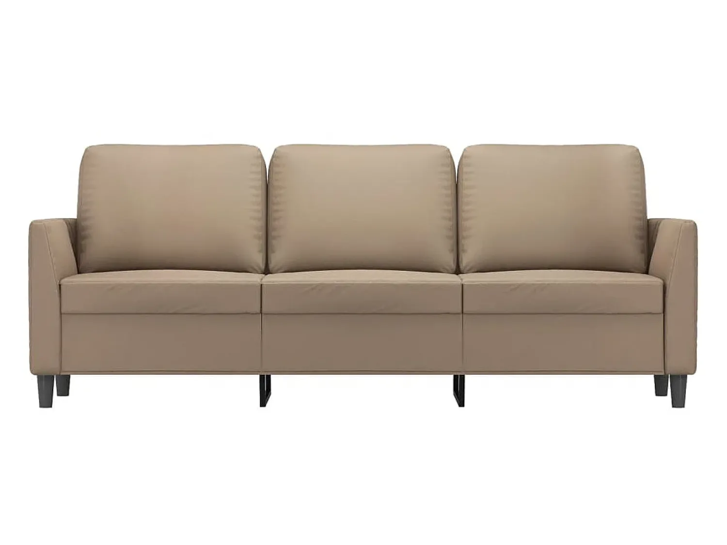 Outlet Sofá de 3 lugares 180 cm couro artificial cor cappuccino PT338634 Castanho