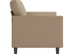 Outlet Sofá de 3 lugares 180 cm couro artificial cor cappuccino PT338634 Castanho