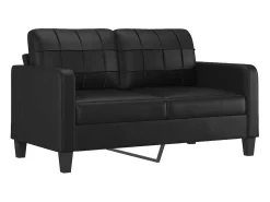 vidaxl Sofá de 2 lugares 140 cm couro artificial Preto